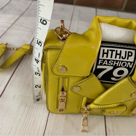 Motorcycle Jacket Purse Chain Crossbody Bag Pu Leather Women’s Girls NEW - Picture 7 of 8